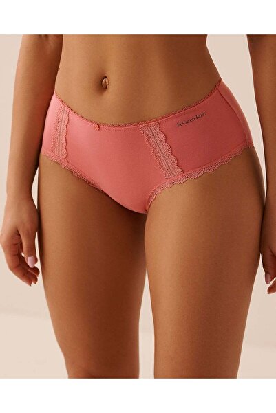 La Vie en Rose Cotton and Lace Detail Hiphugger Panty