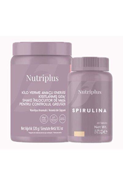 Farmasi Set NUTRIPLUS pentru Shake cu căpșuni 520g și Spirulină 60 comprimate,