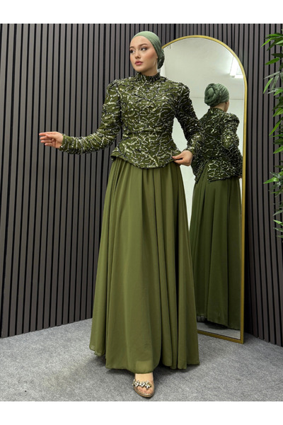 ENSA TESETTUR Πριγκιπικό βραδινό φόρεμα πράσινο