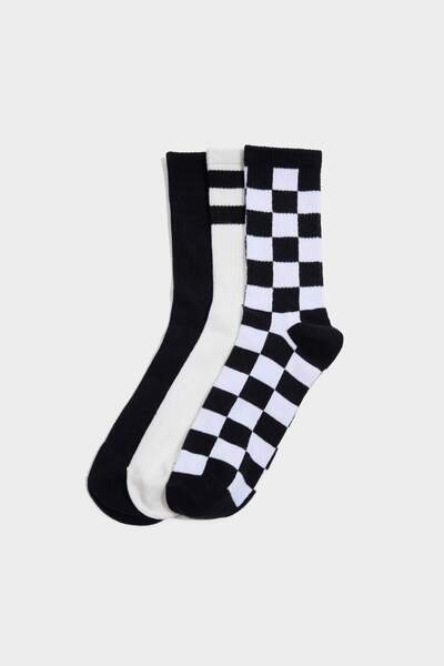 DeFacto Men's 3-Pack Cotton Long Socks G2123Axns