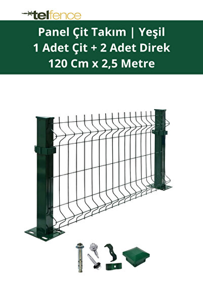 Telfence Panel Çit Takımı ( 1 Çit + 2 Direk) Avantaj Paketi Bahçe Çiti - H:12...