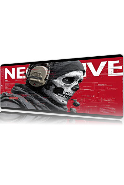 urzuva Red Silence Gaming Oyuncu XL Mouse Pad Mousepad 80X30 cm 3Mm Dikişli M...