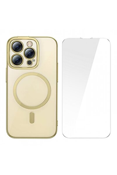 Ally حافظة سيليكون لامعة لهاتف آيفون 14 برو 6.1 ماج سيف + مجموعة واقي شاشة مق...