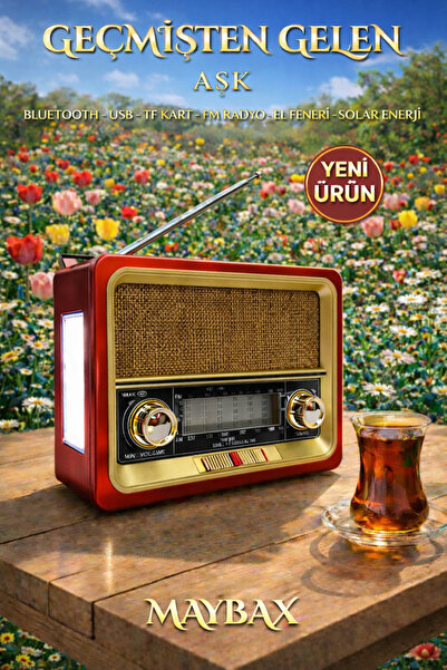 OWWOTECH Nostaljik Radyo Fm Sd Usb Ahşap Görünümlü Bluetooth Hoparlör Ahşap R...