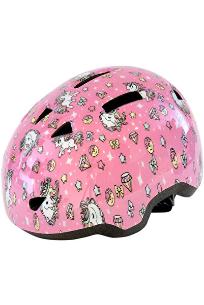 ACTION ONE Προστατευτικό κράνος Αστέρια και Μονόκεροι, μέγεθος 52-57 εκ., ροζ