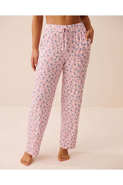 La Vie en Rose بنطلون بيجامة من الجيرسيه الناعم بطبعة بلوم آند بيري