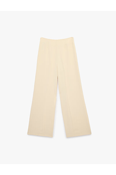 Koton Crepe Fabric High Waist Wide Leg Palazzo Trousers