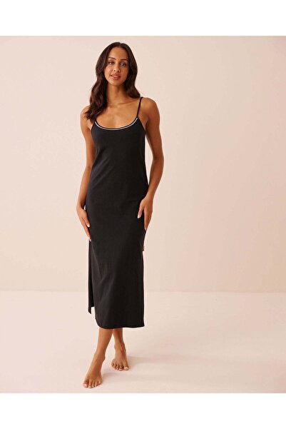 La Vie en Rose Cotton Long Nightie with Shelf Bra