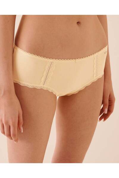 La Vie en Rose Cotton and Lace Detail Hiphugger Panty