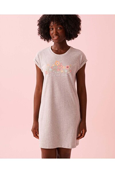 La Vie en Rose Floral Print Cotton Short Sleeve Sleepshirt