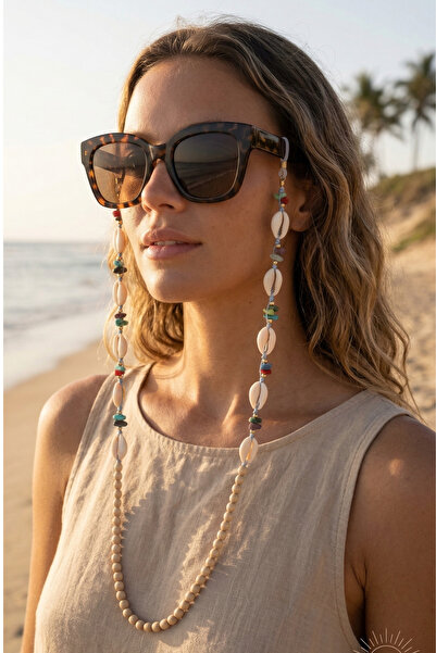 PETEK AKSESUAR Seashell Natural Stone Glasses Chain