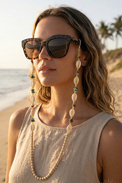 PETEK AKSESUAR Seashell Natural Stone Glasses Chain