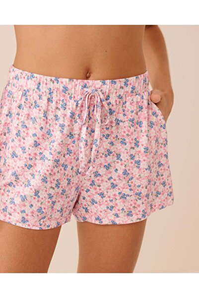 La Vie en Rose شورت بيجامة من الجيرسيه الناعم بطبعة بلوم آند بيري