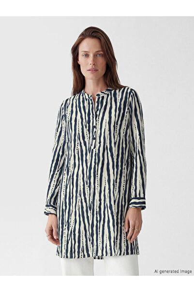 LC Waikiki NEVAVM Farkıyla LCW Grace Ecru Γυναικείο τουνίκ με σχέδιο στο γιακ...