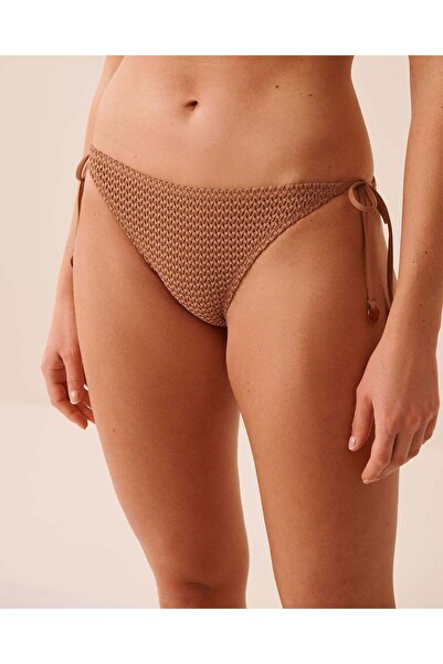 La Vie en Rose ICED MOCHA Crochet Side Tie Brazilian Bikini Bottom