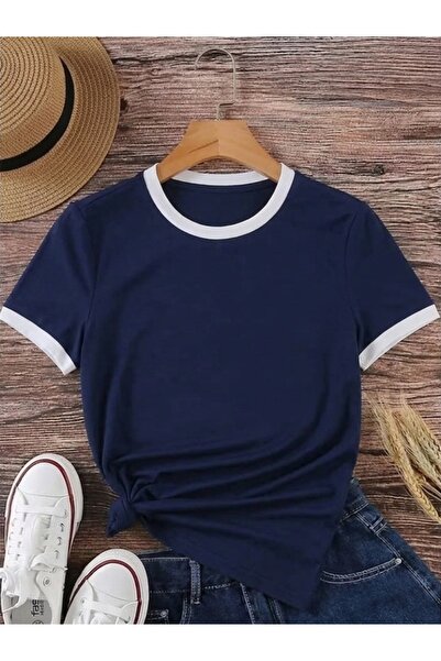 EXPECTED تي شيرت إنترلوك ذو ياقة مطوية للجنسين، قطن، كاجوال، صيفي