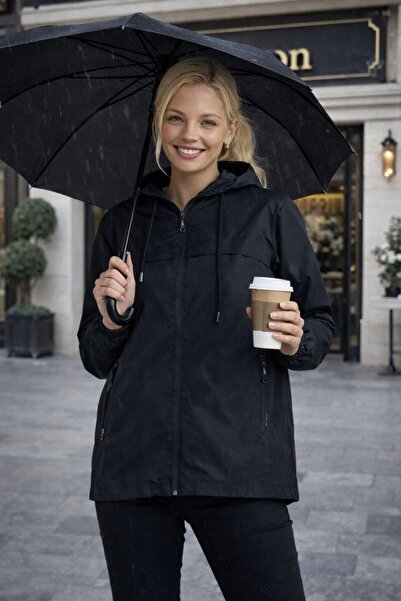 Gül Maison Women's Waterproof Oversized Raincoat with Hood, Stylish Design
