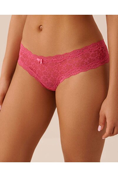 La Vie en Rose Floral Mesh and Lace Trim Cheeky Panty