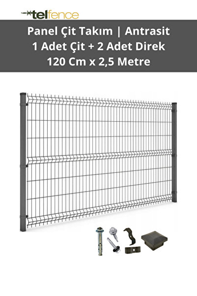 Telfence Panel Çit Takımı ( 1 Çit + 2 Direk) Avantaj Paketi Bahçe Çiti - H:12...