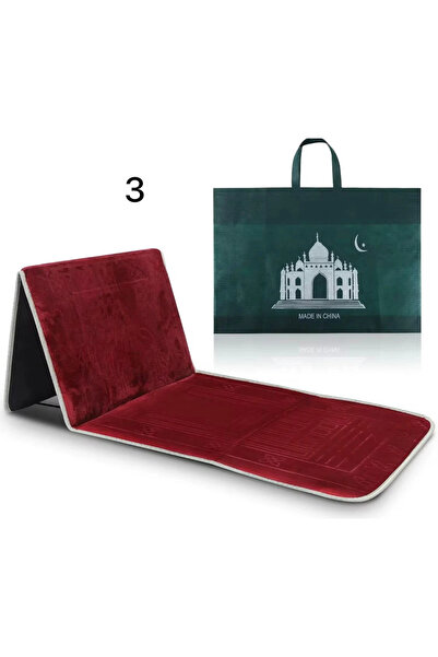 1way سجادة صلاة قابلة للطي بمسند ظهر مدمج