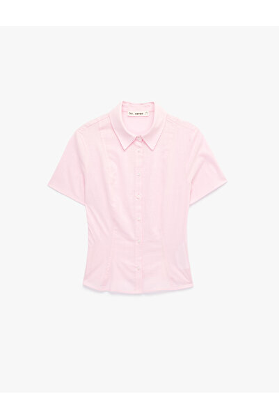 Koton Slim Fit Short Sleeve Classic Collar Buttoned Cotton Shirt