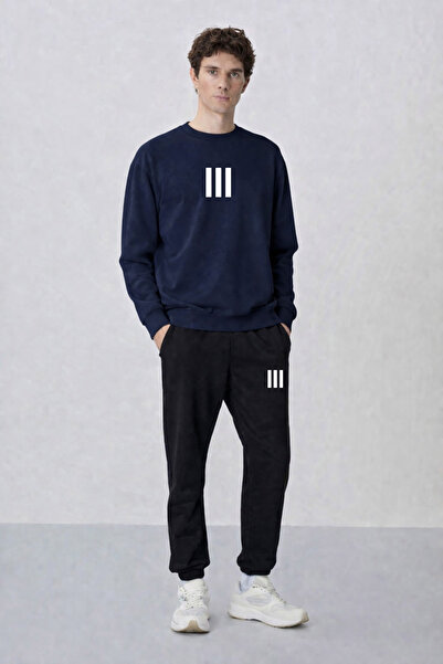 ZAVIXO -Erkek 3 Quality 3 Yarn Sweat + Sweatpants Set – Modern Design