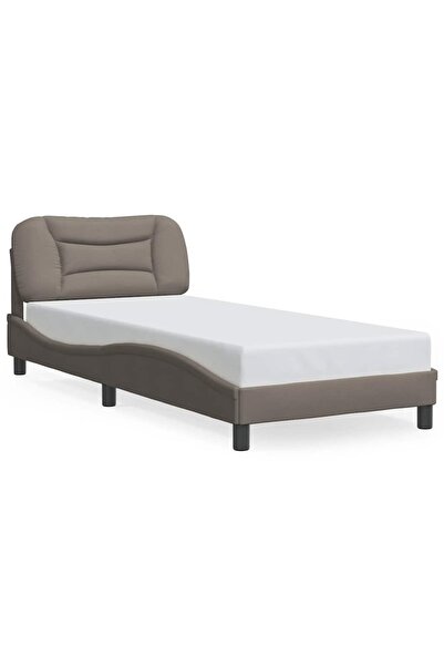 vidaxl Cadru de pat fără saltea Hvar Taupe 80x200 cm țesătură
