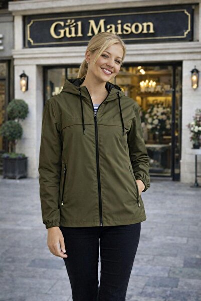 Gül Maison Women's Waterproof Oversized Raincoat with Hood, Stylish Design