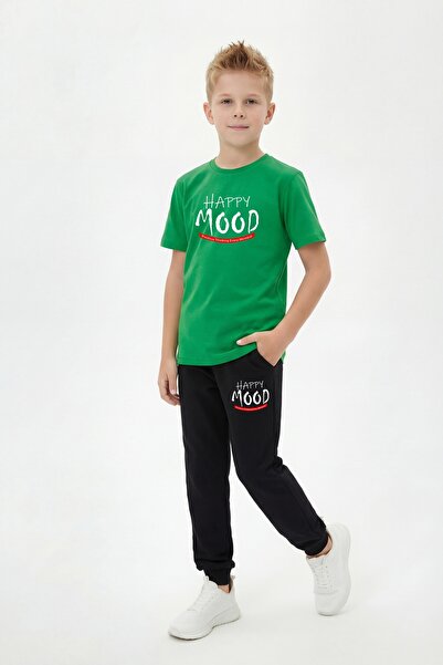 panios kids Set majice sa okruglim izrezom i dugih trenerki sa print detaljim...