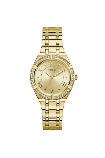 Guess Cosmo watch, gold stainless steel, 36mm case, white crystals, GW0033L2