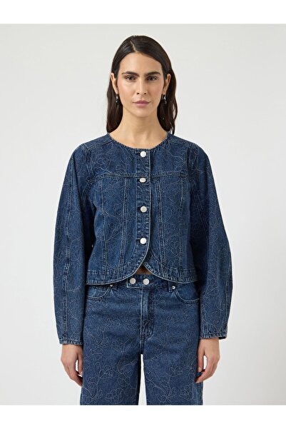 YAS Jeansjacke YASALIA BESTICKTE