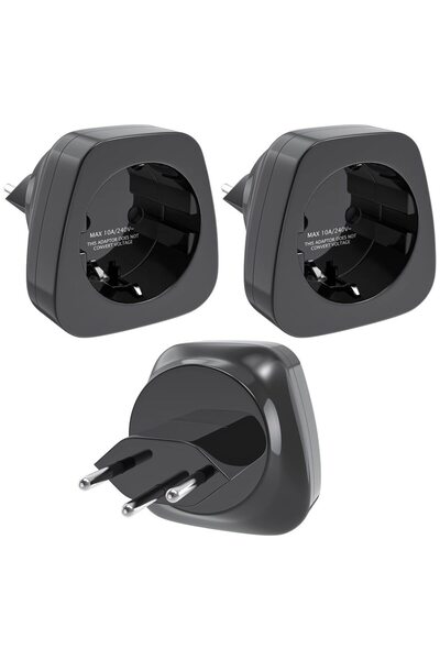 choice2 100-240V 1 3pcs black WHITE 3 Pieces EU to Switzerland Power Converte...