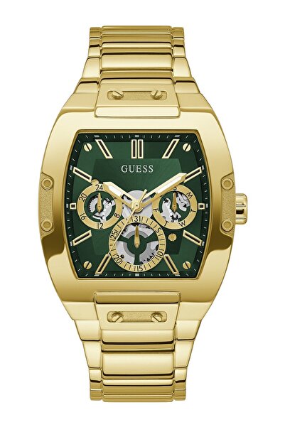Guess Ceas Phoenix, Multifunction, inox auriu, cadran verde, carcasa 43x51mm,...