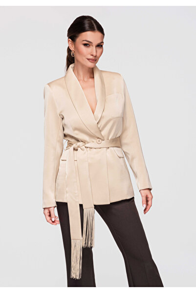 OMBRE Women's Elegant Blazer OW-BLZB-0115 Modern Light beige Women's Jacket