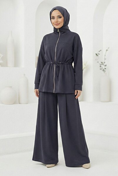 Butik Oversize Fermuarlı Tesettür İkili Takım