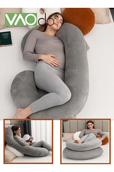 VAODO Pregnancy Pillows C-Shape Full Body Pillow Jersey Cover Pregnancy Pillo...