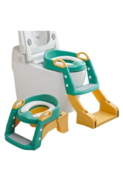 Little Mom Green children's toilet reducer, foldable, ergonomic, PVC seat, su...