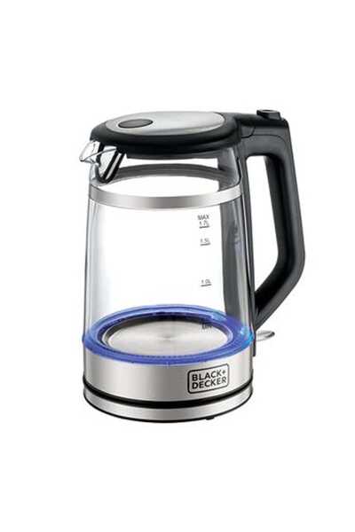 Black and Decker Black+Decker Glass Kettle Double Wall 1.7 L 2200W Silver