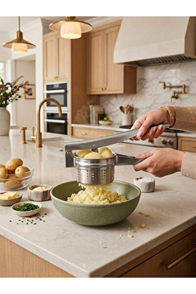 BAROTTİ Paslanmaz Çelik Sebze Meyve Ezici Büyük Hazneli | Patates Ezici Püre ...