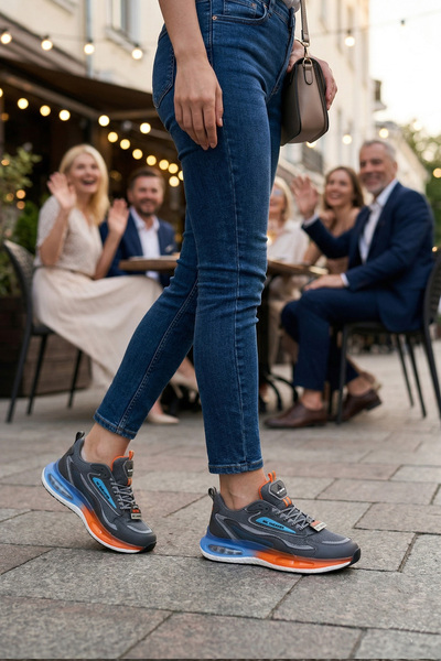 LUXEON Women's Smoked Lace-Up Transparent Sole Orthopedic Sneaker Lightweight...