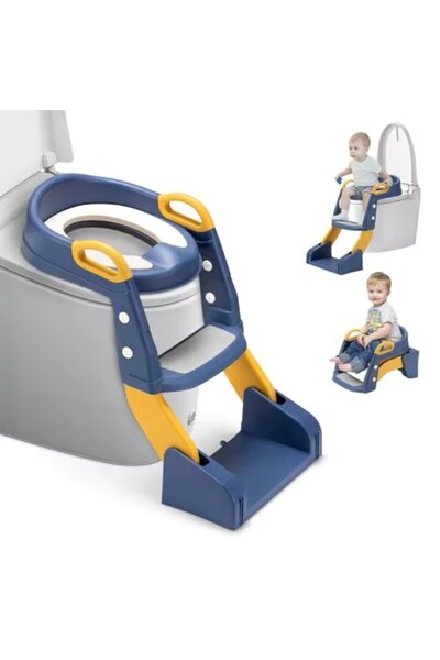 Little Mom Blue children's toilet reducer, foldable, ergonomic, PVC seat, sup...