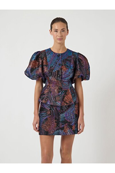 YAS Top cu mâneci scurte YASMADONNA JACQUARD