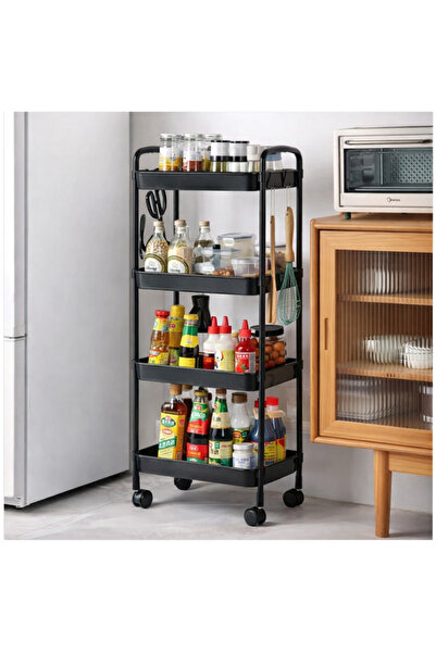 Gambino Multifunctional Organizer Trolley with 4 Tiers and Wheels, 97x25.5x34.4