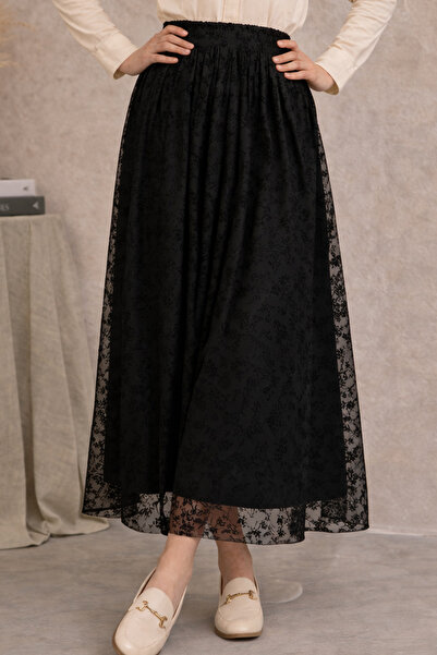 benguen Fusta din dantelă A220 Negru