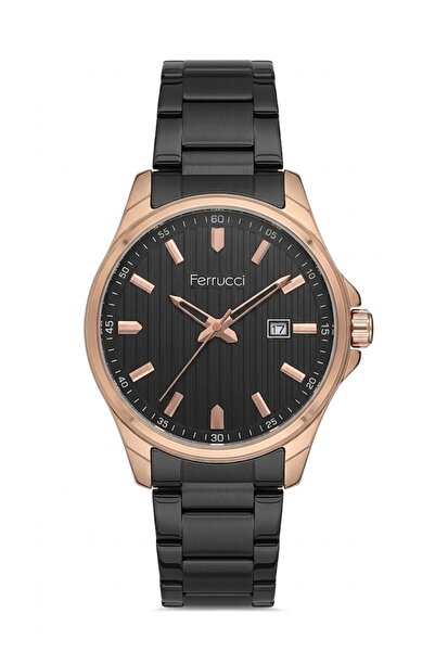 Ferrucci Black Color, Black Dial & Steel Case Men's Wristwatch