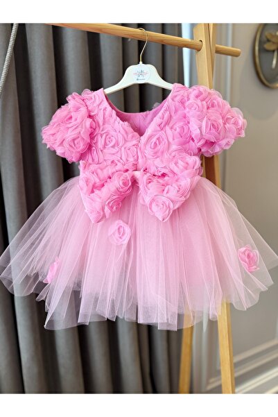 Baby Aden BabyAden φόρεμα για κορίτσια για πάρτι γενεθλίων με ανάγλυφο λουλού...