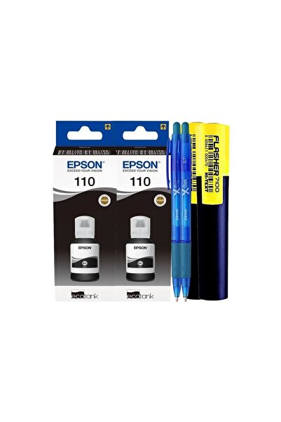 EPSON Ink Bottle Set (110) Original C13T03P14A 2x120ml, Black-2xPix XBall and...