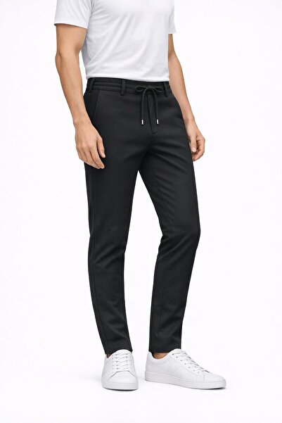 YAZI Men's Slim Fit Casual Jogger Pants with Tie-Waist and Side Pockets