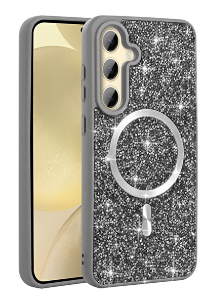 Rivor Galaxy S25 FE Uyumlu Kılıf Kamera Çıkıntılı Pırlanta Tasarımlı Magsafe ...