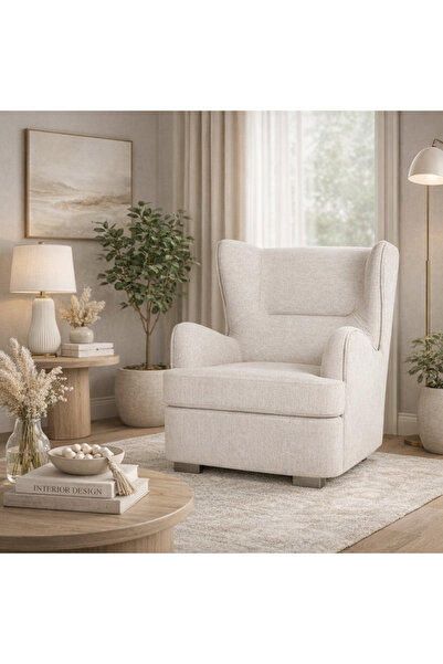 Crestj كرسي استرخاء فاخر مودرن بجوانب عالية، قماش ناعم وجلسة عميقة مريحة – مق...